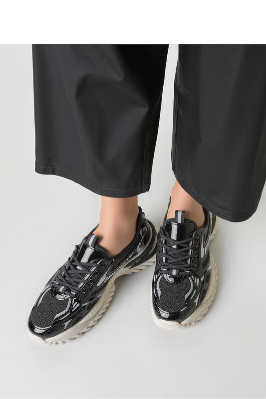 Elegant JAYDEN Black Sport Sneakers by Inello showcasing a sleek futuristic design with breathable mesh and synthetic leather upper for a luxury sporty look.