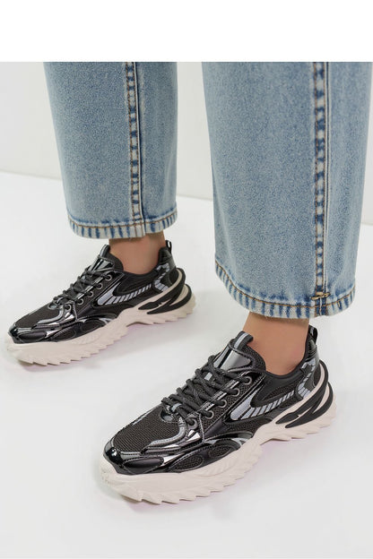 Close-up of JAYDEN Black Sport Sneakers by Inello, featuring high-quality synthetic leather and mesh materials for superior comfort and style.