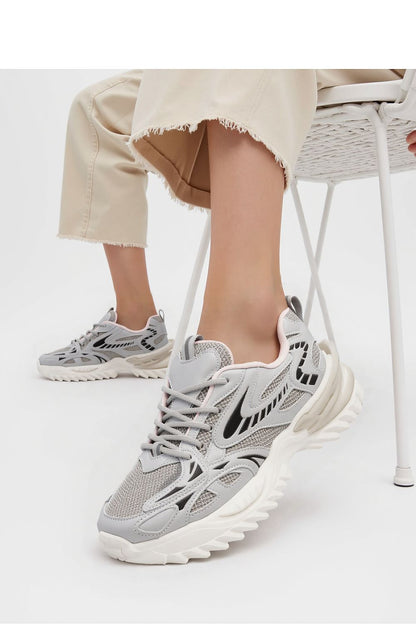 Ladies' JAYDEN Silver Sport Shoes by Inello showcasing a futuristic design with breathable mesh and eco-friendly materials, perfect for the fashionable woman.