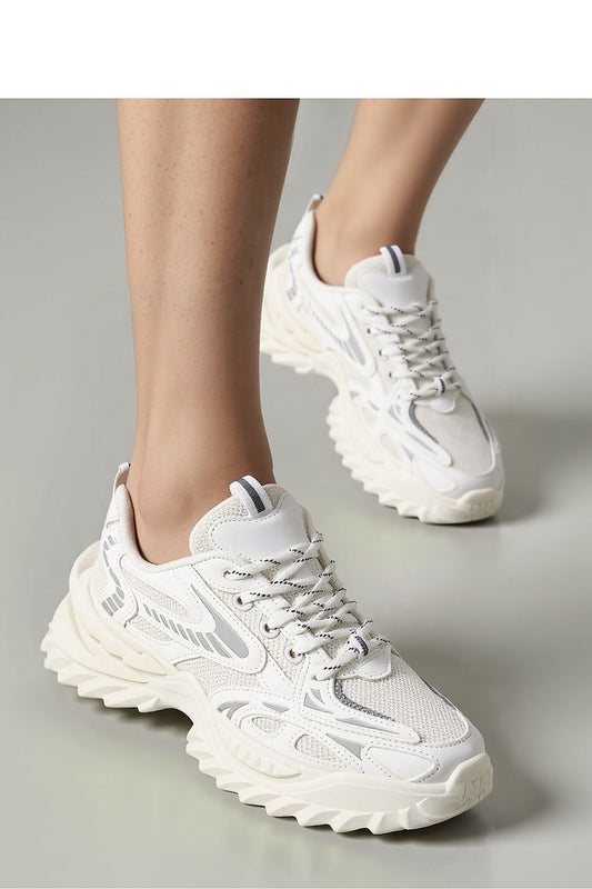 JAYDEN White Sport Shoes by Inello, featuring a sleek design with breathable mesh and synthetic leather, ideal for modern sporty and casual outfits.