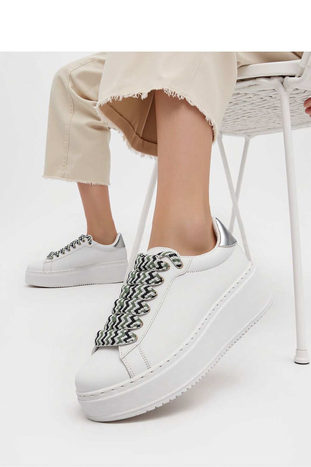 Elegant ZARAX White Minimalist Platform Sneakers with a thick sole, crafted by Inello for ultimate comfort and style.