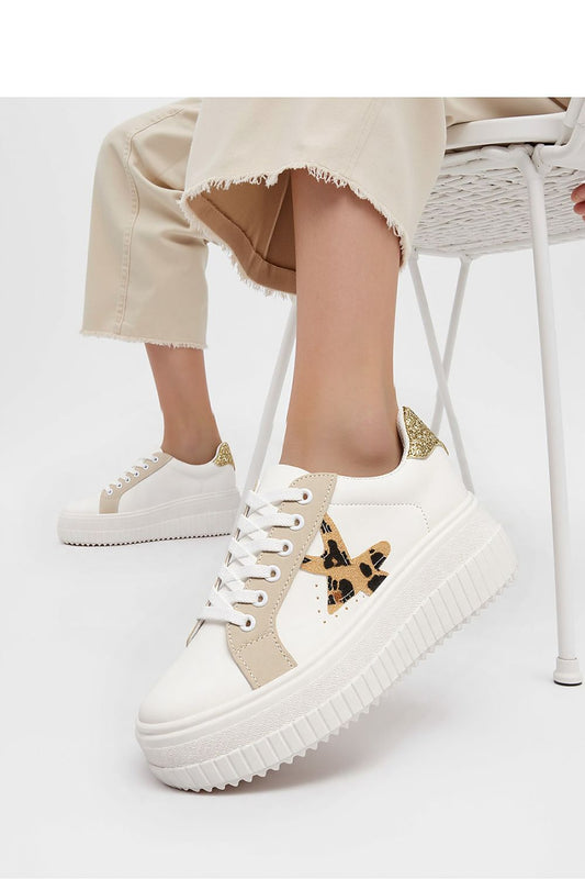 Stylish NOVAX Beige Leopard Star Platform Sneakers for Women, featuring elegant synthetic leather and eye-catching leopard star design, perfect for luxury casual wear.