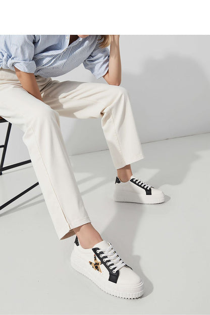 Chic NOVAX Black Panther Motif Platform Sneakers in various sizes, merging modern elegance with comfort, tailored for discerning women's fashion.