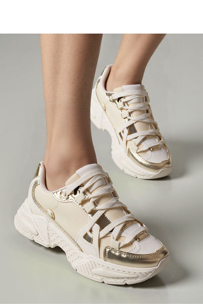 Luxurious Inello Celeste Beige Sneakers with metallic details, showcasing modern design and comfort.