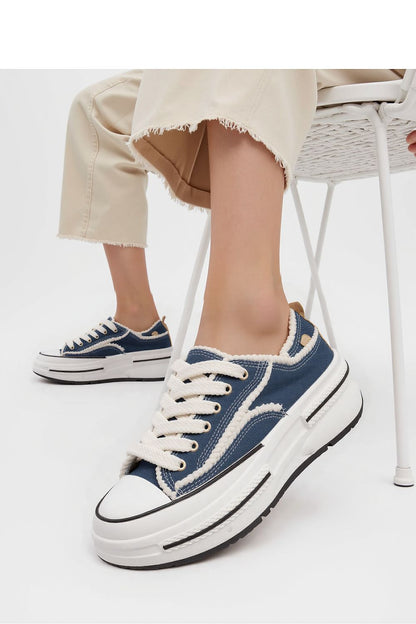 Inello ROGUE Denim Sneakers in a trendy vintage style, highlighting their comfortable design and contemporary street style.