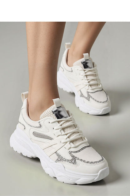 Vega White Luxury Sport Sneakers showcasing elegant silver accents and non-slip sole, designed by Inello for sizes 36-41.