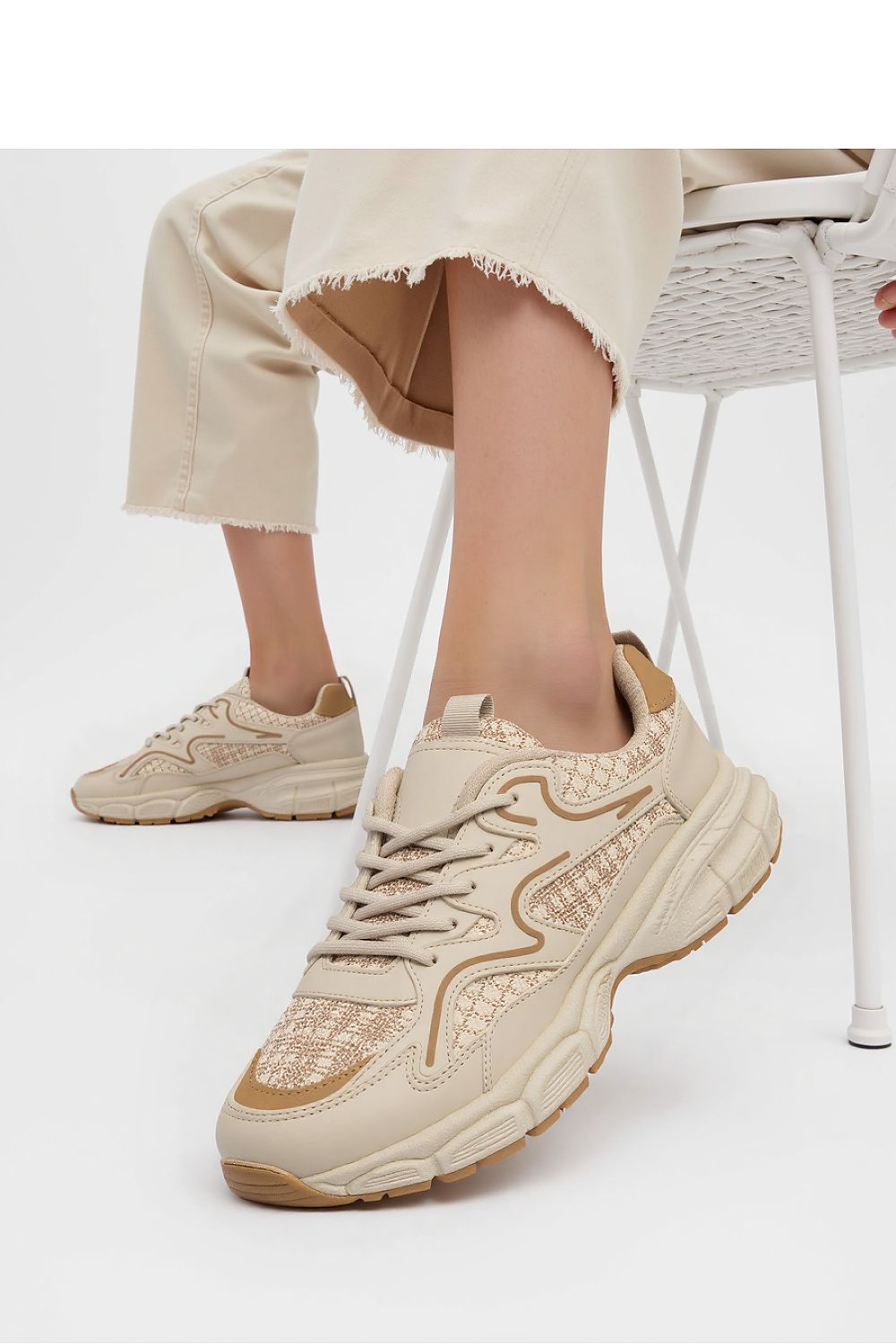 Inello Stellar Beige Sport Sneakers for Women, luxurious lightweight footwear designed for comfort and style, perfect for urban fashion, available in sizes 36-41.