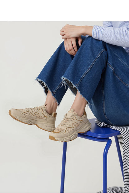 Fashionable Inello beige sport sneakers with a trendy look, designed for comfort and everyday wear, catering to sizes 36-41.