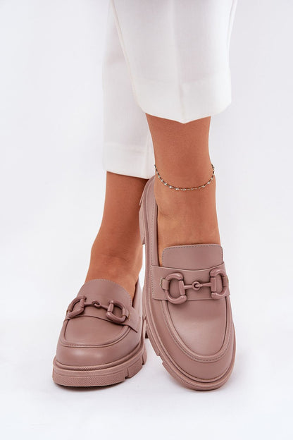 Sophisticated eco leather moccasins by Step in Style, showcased on a model, elegantly paired with stylish attire, ideal for both casual and dressy occasions.