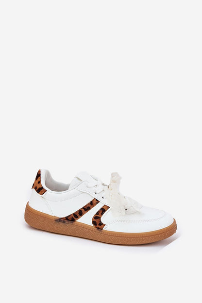 Elegant women's eco leather sneakers with a stylish leopard print accent by Step in Style. Featuring a low profile design, these shoes combine comfort with a chic look.