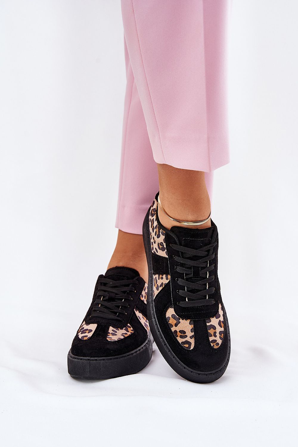 Stylish luxury women's sneakers with leopard print in eco leather and fabric, designed by Step in Style.