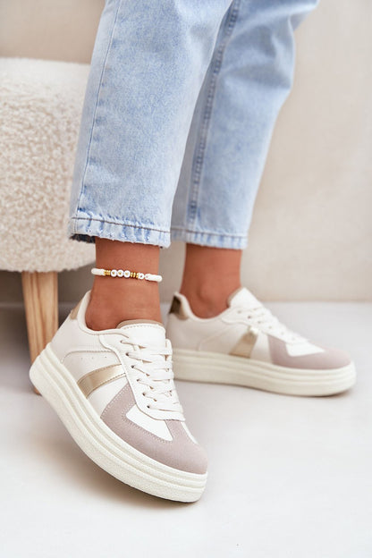 Elegant women's eco leather sneakers featuring a stylish platform height of 3.5cm, designed by Step in Style. The sneakers showcase a modern colour palette with subtle accents, perfect for enhancing everyday outfits.