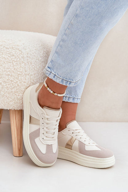 Elegant women's eco leather sneakers showcased with a refined design and stylish platform, perfect for effortless sophistication by Step in Style.