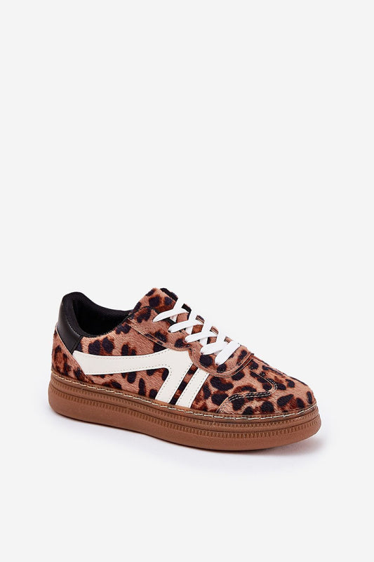 Elegant leopard print platform sneakers for women, crafted by Step in Style, showcasing a modern design with a cushioned foam insole for ultimate comfort.