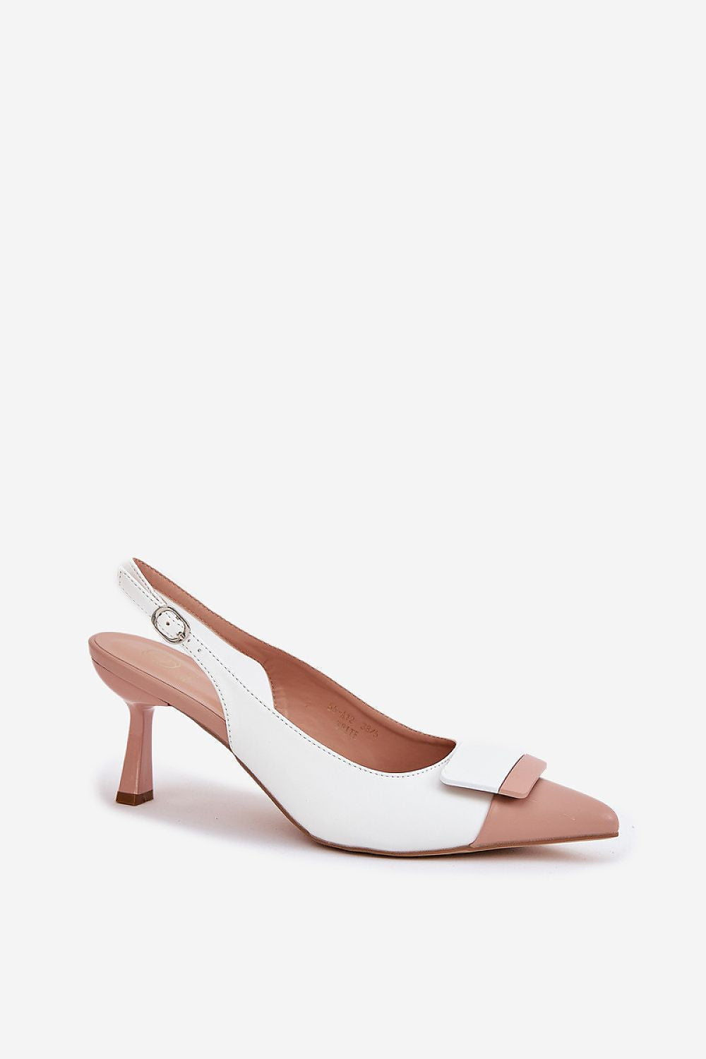 Stylish open toe high heels for women by Step in Style, featuring a unique two-tone design with a bow detail and a slender heel, ideal for evening elegance.