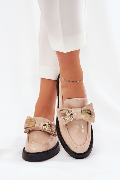 Stylish and comfortable eco leather loafers with bow detail by Step in Style, designed for a luxurious look and feel.