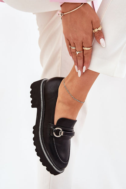 Step in Style luxury moccasins made from eco leather, designed with a unique decorative strap and adorned with zirconia for a touch of glamour.