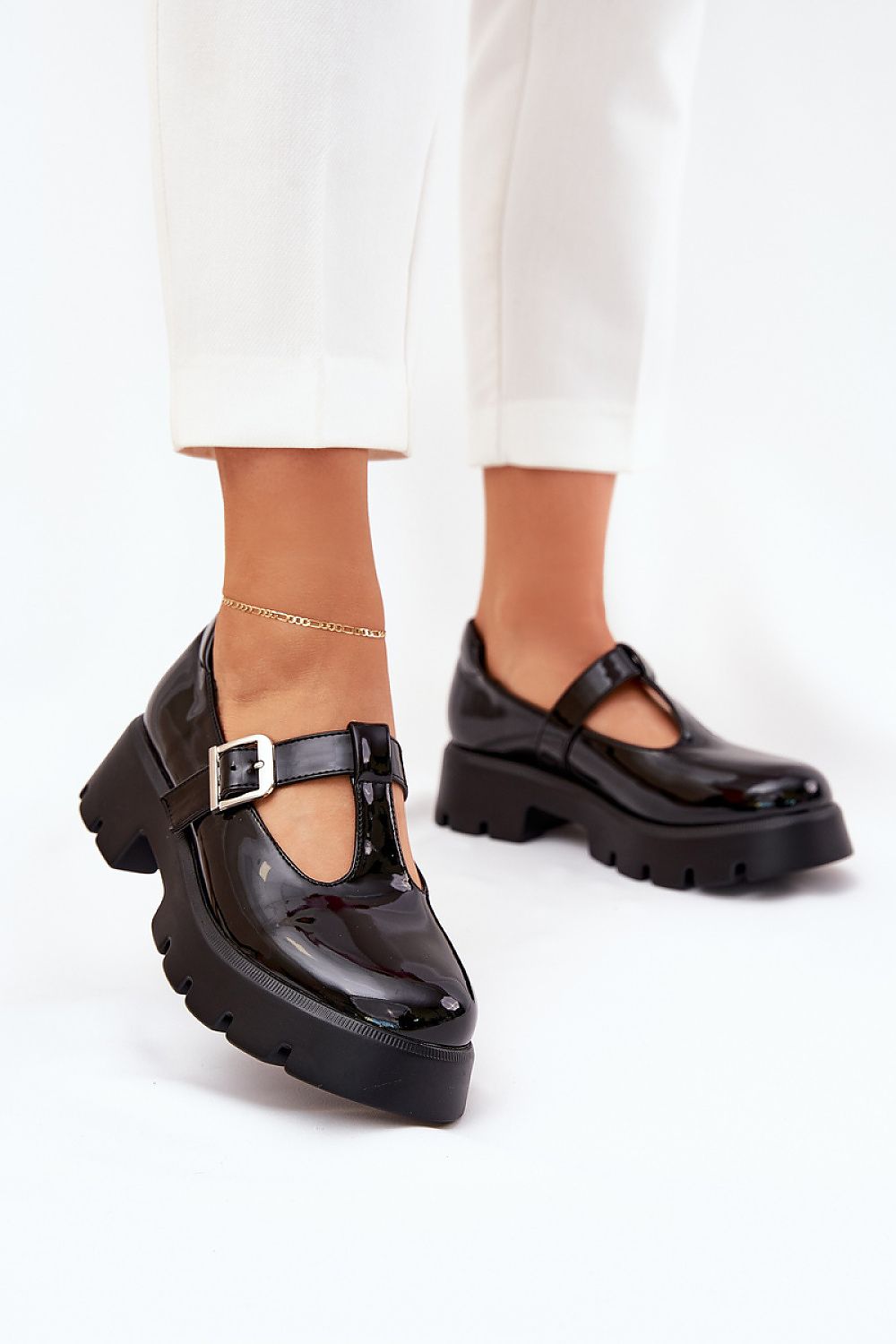 Elegant eco leather half shoes with buckle strap by Step in Style, showcasing a modern design and comfortable fit.