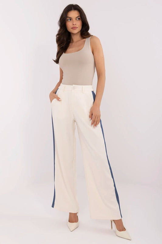 Luxury women's high waist trousers NM featuring a streamlined design and elegant wide legs, perfect for chic casual wear.
