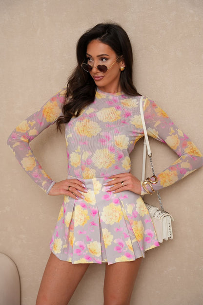 Full outfit display of LaBalancia Women's Tulle Blouse and Skirt Shorts Set, ideal for social gatherings and upscale events.