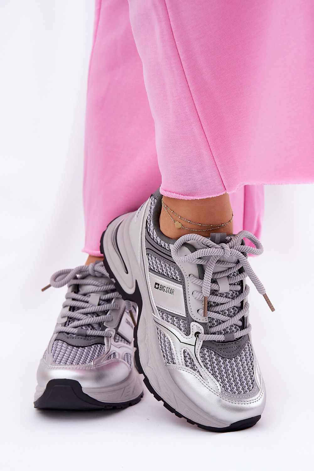 Luxury women's sneakers by Step in Style featuring a modern chunky sole made of eco-leather and textile for stylish comfort.