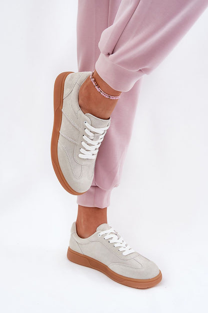 Step in style luxury women's suede sneakers in classic lacing, EU sizes 36-41, featuring a comfortable footbed.