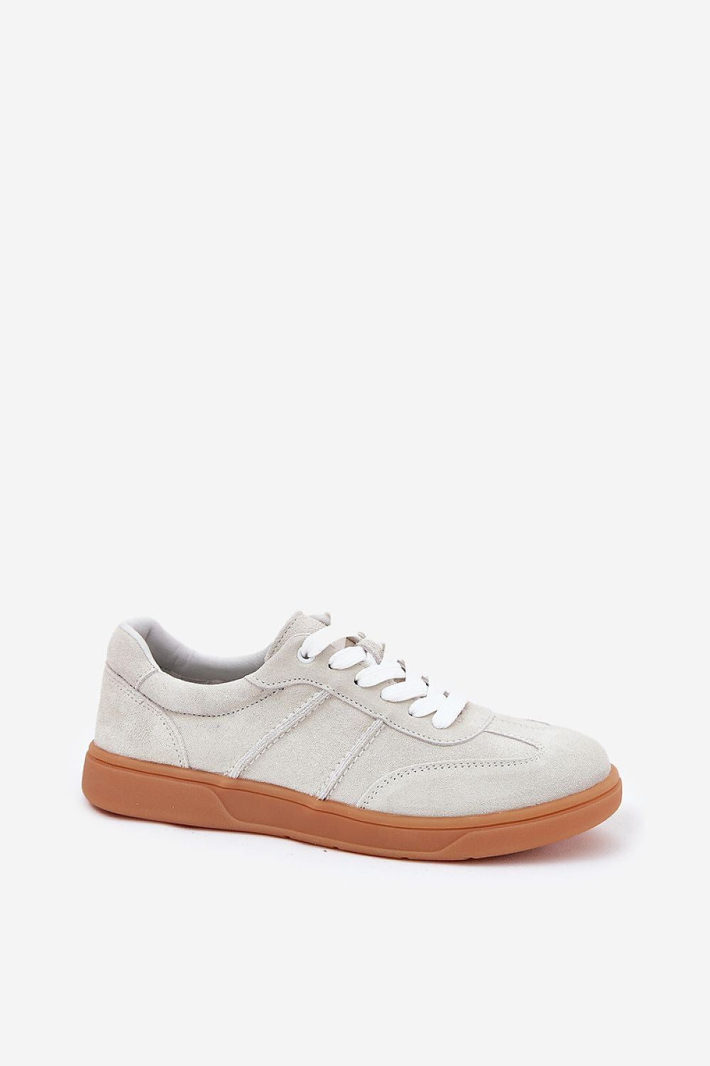 Elegant suede sneakers for women by Step in style, designed with classic lacing and comfort footbed, available in EU sizes 36-41.