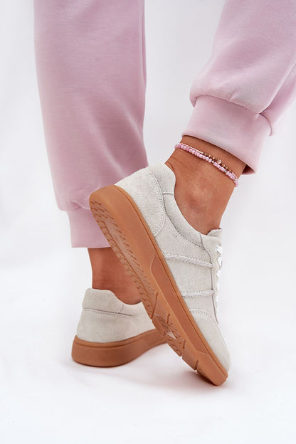 Step in style luxury women's low sneakers made from natural suede with classic lacing and a cushioned leather insole, available in EU sizes.