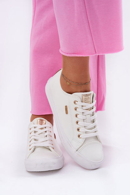 Big Star women's eco leather sneakers with golden accents, combining luxury style and comfort for everyday wear, from Step in Style.