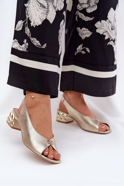 Elegant women's heel sandals by Step in Style, crafted from high-quality natural leather with a modern 4 cm heel, perfect for formal events.