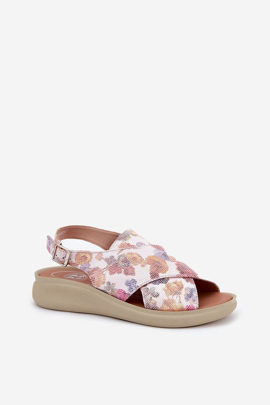 Jezzi Women's luxurious eco leather sandals showcasing a stylish wedge heel and elegant adjustable strap, perfect for summer outfits.