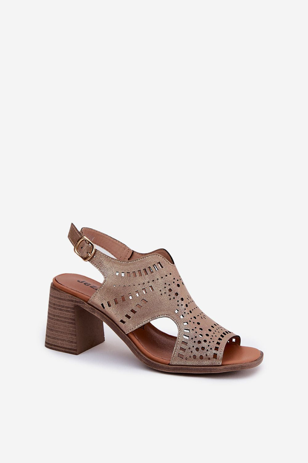 Jezzi Women's Eco Leather Heel Sandals displayed on a stylish background, illustrating the fusion of comfort and luxury in footwear by Step in Style.