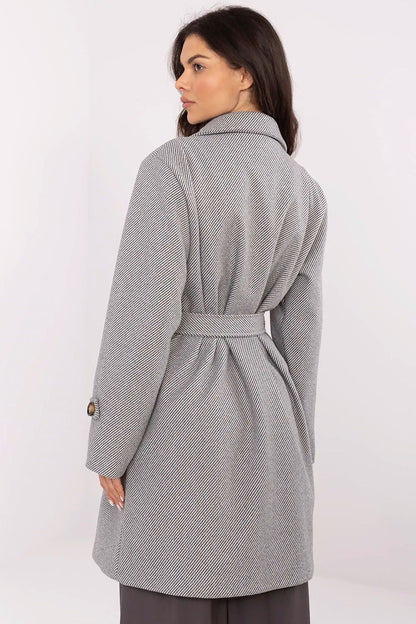 Stylish double-breasted women's coat with a classic cut and practical slip pockets by Italy Moda, crafted for versatile elegance.