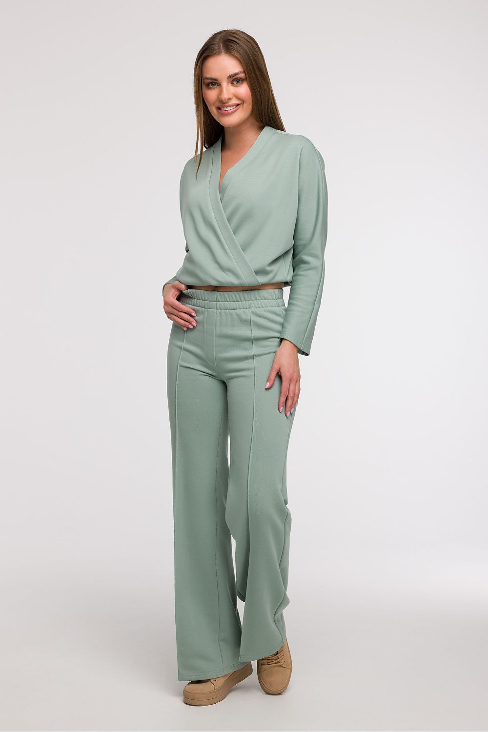 Fashion-forward BeWear cotton blend sweatpants for women, designed to enhance leg length and offer ultimate comfort.