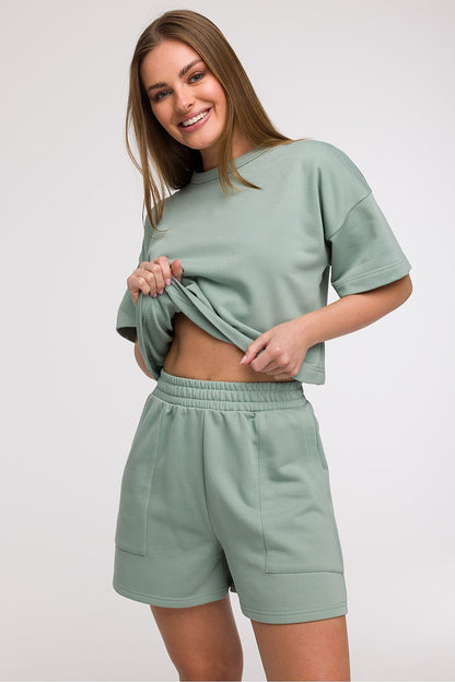 Sophisticated BeWear Women's High Waist Loose Summer Shorts featuring a comfortable elastic waistband, ideal for warm weather.