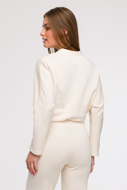 Close-up view of the elegant V-wrap design of BeWear's Women's Blouse, highlighting exquisite craftsmanship and quality fabric.