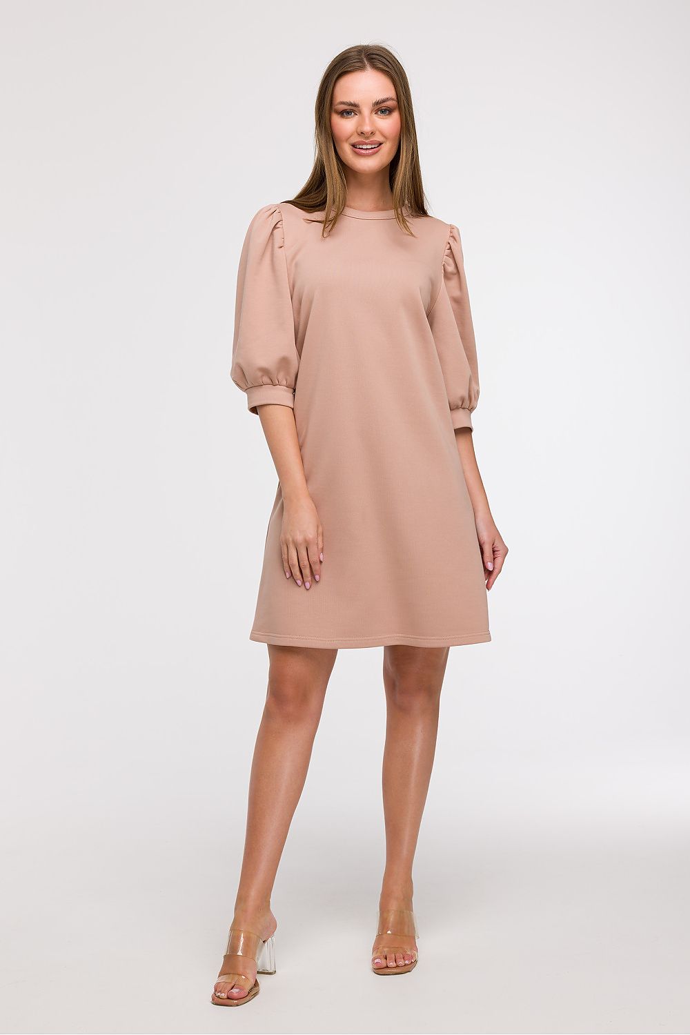 Stylish flat lay of the BeWear Elegant A-Line Daydress featuring its subtle patterns and soft cotton texture, suitable for everyday elegance.