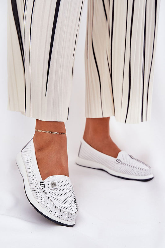 Stunning women's elegant Italian leather loafers by Step in Style, featuring exquisite flower detail and designed for ultimate comfort, available in sizes EU 36-41.