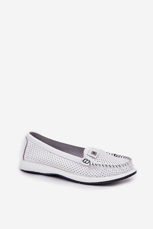 Chic and sophisticated women's Italian leather loafers by Step in Style, showcasing a charming flower accent, perfect for everyday elegance and comfort in sizes EU 36-41.
