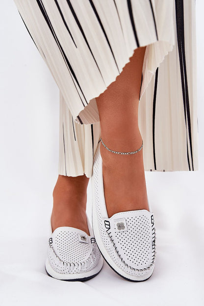 Elegant women's Italian leather loafers from Step in Style featuring a charming flower detail, perfect for luxurious everyday comfort in sizes EU 36-41.