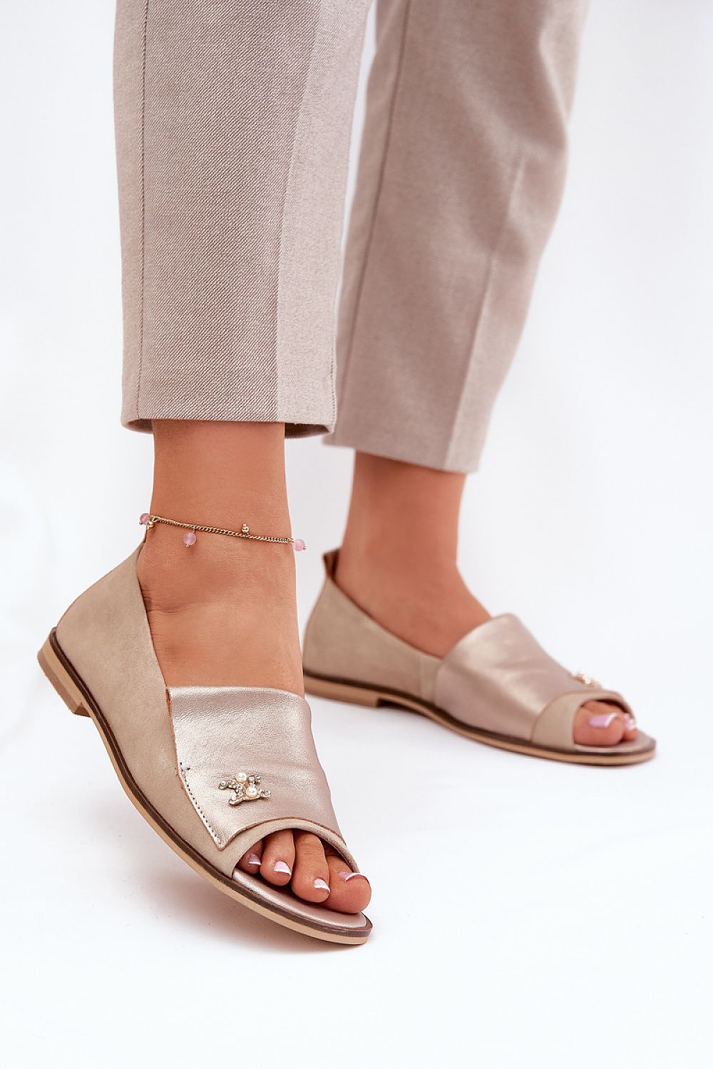 Luxurious natural leather ballet flats from Step in Style, featuring a stylish design and a comfortable fit.