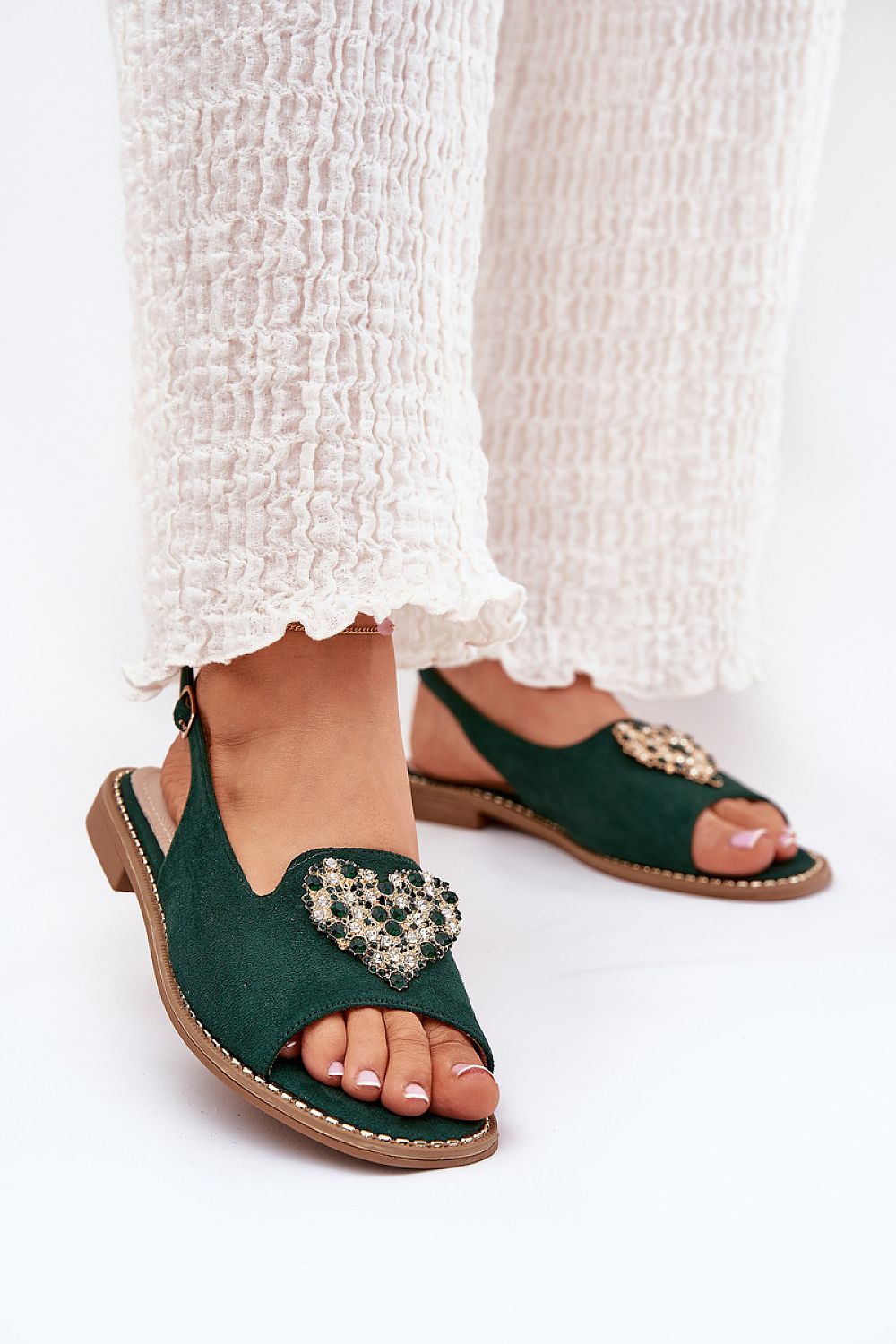 Lifestyle image featuring Step in Style's women's eco suede sandals paired with summer attire, encapsulating elegance and comfort.