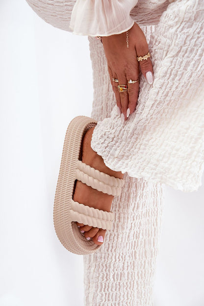 Stylish women's flip-flops in chic design by Step in Style, crafted for all-day comfort with 4cm raised platform ideal for poolside relaxation.