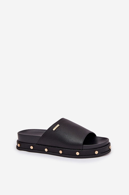 Big Star eco-leather women's flip-flops with studs, 4 cm platform, showcasing modern elegance perfect for summer, by Step in style.