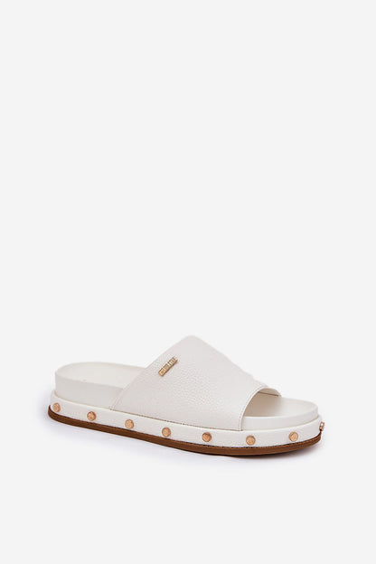 Trendy Big Star women's eco-leather flip-flops adorned with studs, featuring a comfortable 4 cm platform for stylish summer outings, available from Step in style.