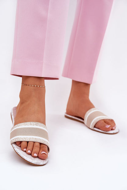 Luxury women’s flip-flops from Step in Style, showcasing a unique summer pattern, perfect for stylish outdoor wear.