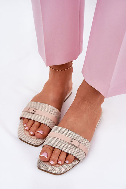 Luxury women's flip-flops from Step in Style featuring a thin strap with buckle, perfect for summer outings.