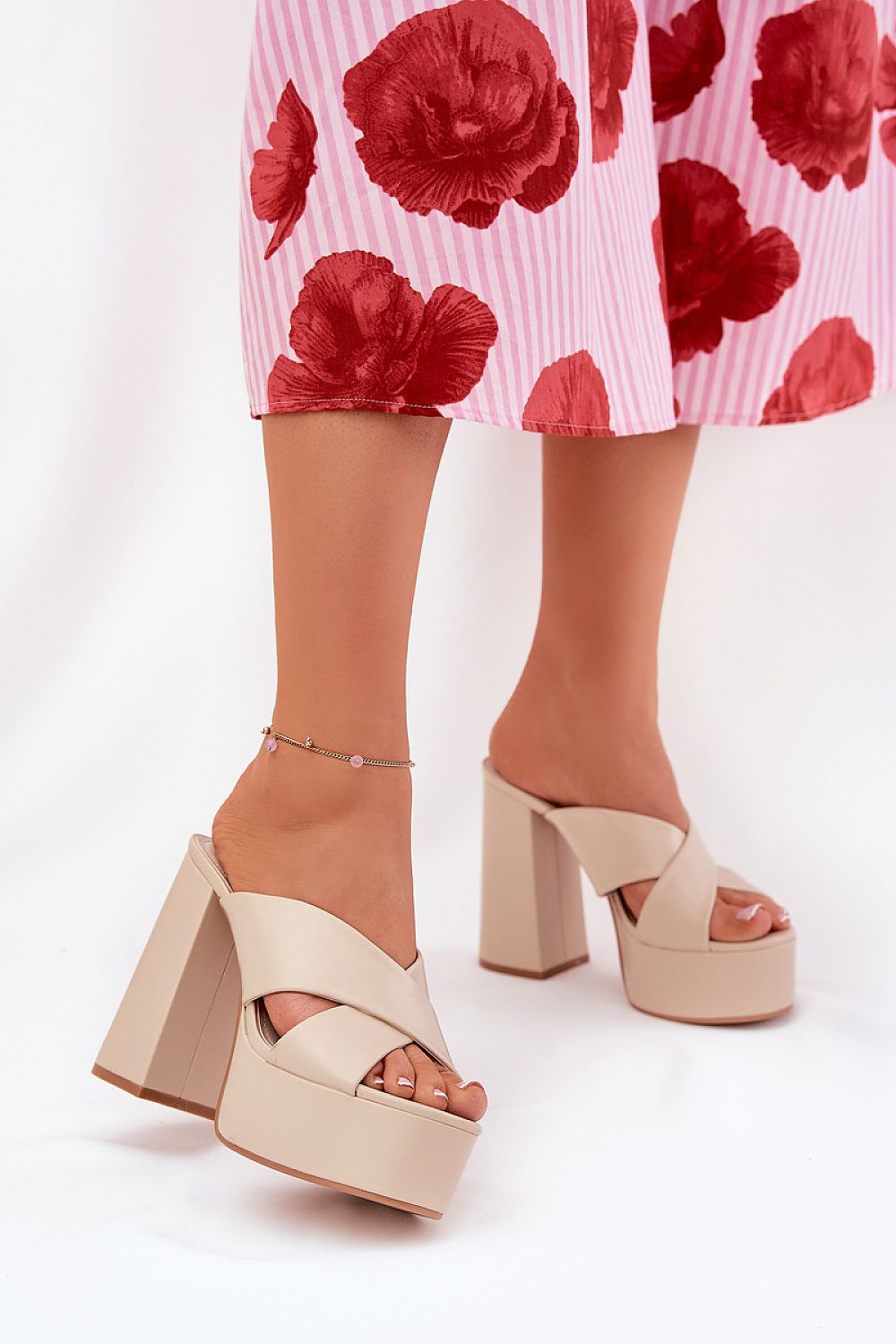 Comfortable and sophisticated eco leather high heel sandals for women by Step in Style, with a stunning intertwining strap design, perfect for warm weather.