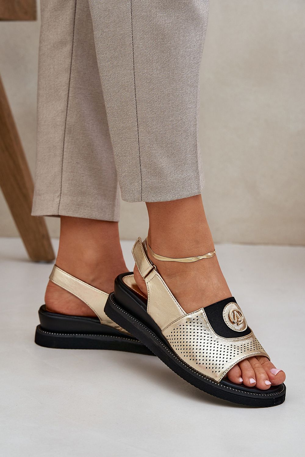 Elegant Jezzi Eco Leather Wedge Sandals for Women from Step in Style, showcasing sophisticated design, comfortable velcro closure, and a stylish wedge heel for summer wear.