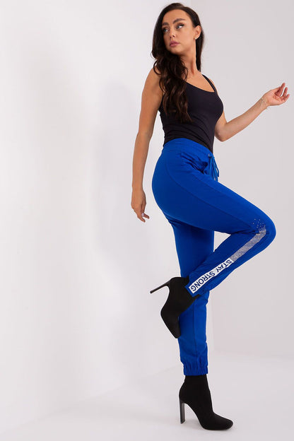 Luxury Women's High-Waisted Casual Sweatpants by Relevance featuring stylish prints and delicate studs, ideal for everyday comfort and elegance.